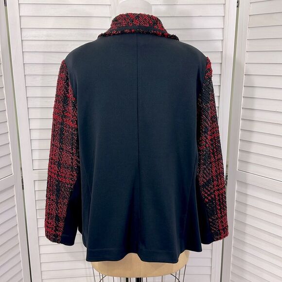 Lane Bryant Tweed Open Front Jacket Size 22/24 Buffalo Plaid - Picture 6 of 11
